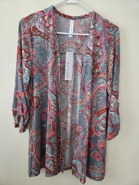 Dear Scarlett Women's Lizzy Cardigan In Grey Multi Paisley-Various